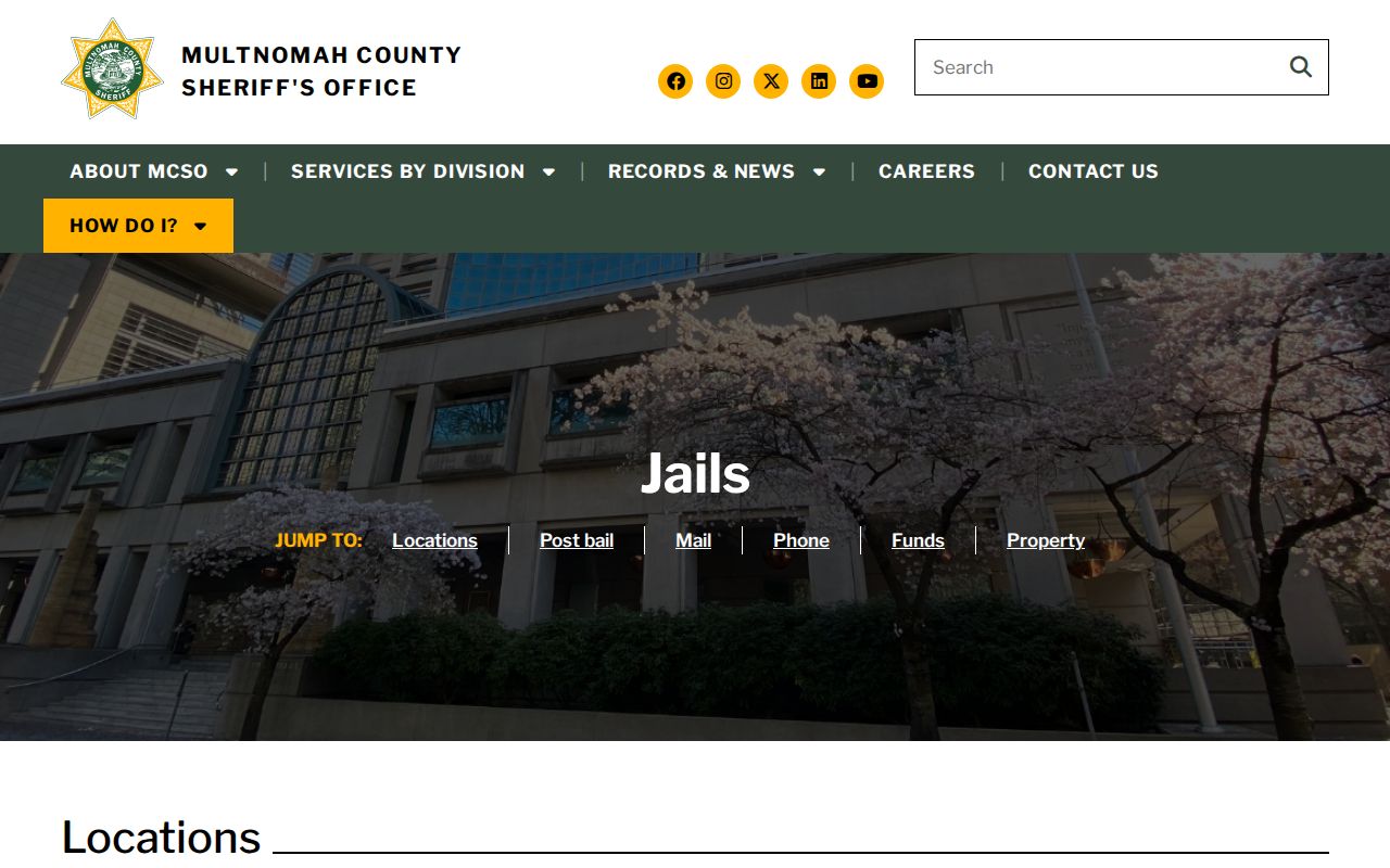Multnomah County Detention Center release and facility information